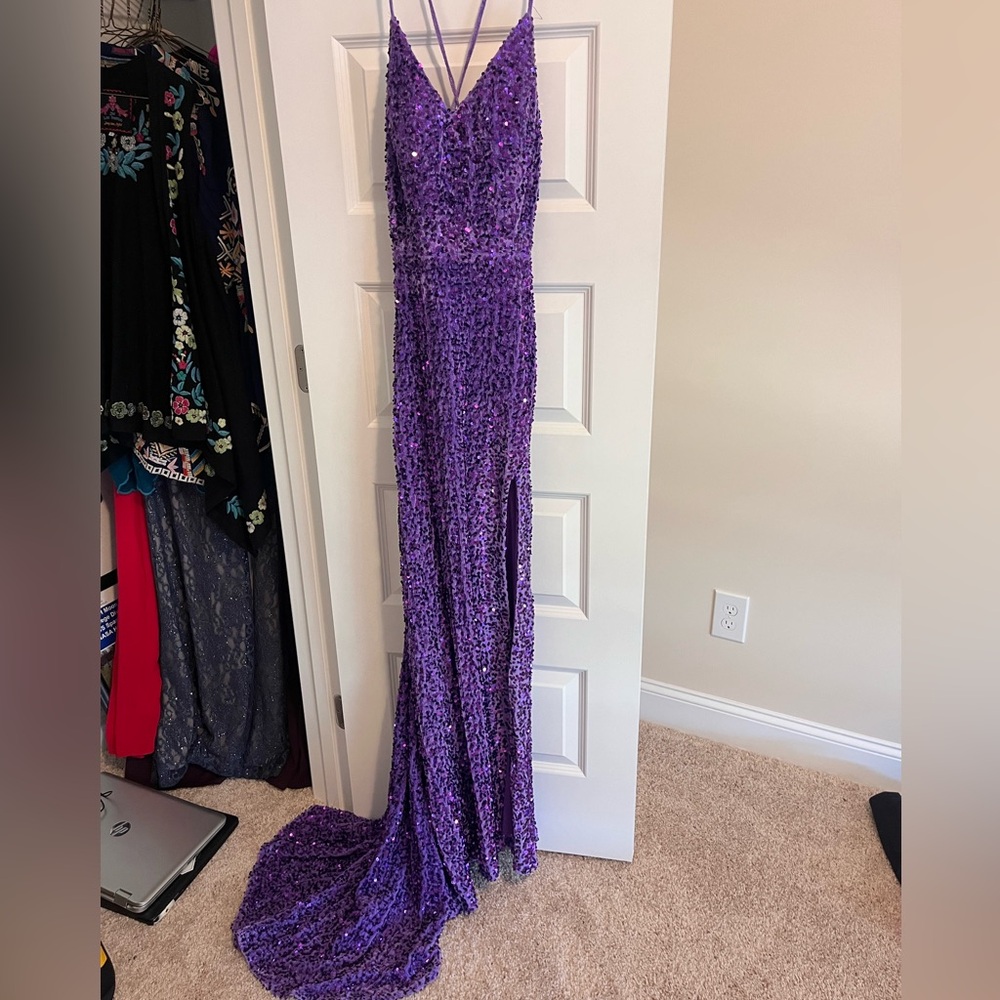 Purple sequin dress from Amazon. Worn once.